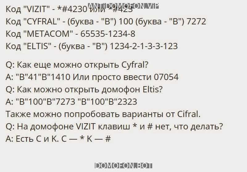 Код для открытия подъезда Белгород